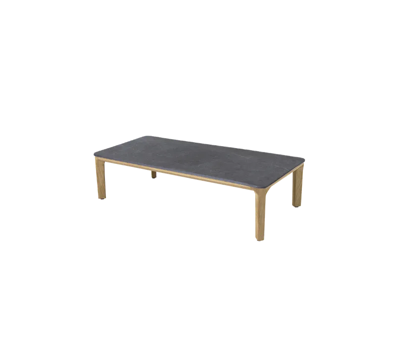 Aspect coffee table, 120x60 cm van Cane-line in Teak, Fossil black, ceramic w/rounded corners – productfoto