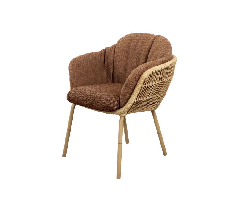 Stay chair, stackable von Cane-line in Natural, small round core Weave w/aluminium, Umber brown, Rise w/QuickDry & Airflow – Produktfoto