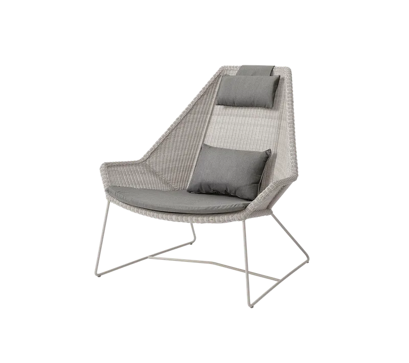 Breeze highback chair de Cane-line en Sand, small round Weave, Taupe, Natté – photo du produit