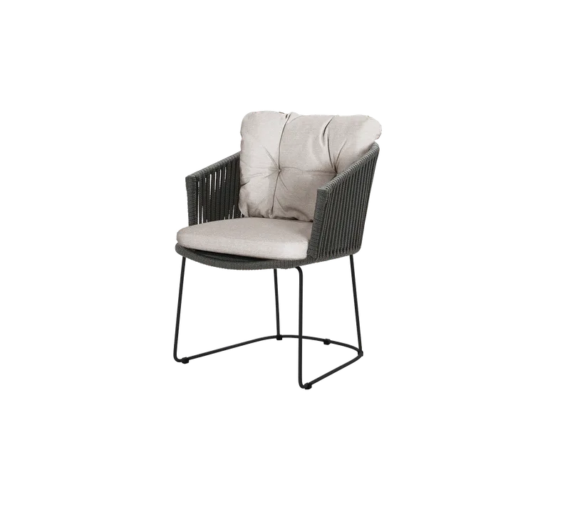 Moments chair by Cane-line in Dark grey, string open Soft Rope, Sand, Natté – product photo 2 of 2