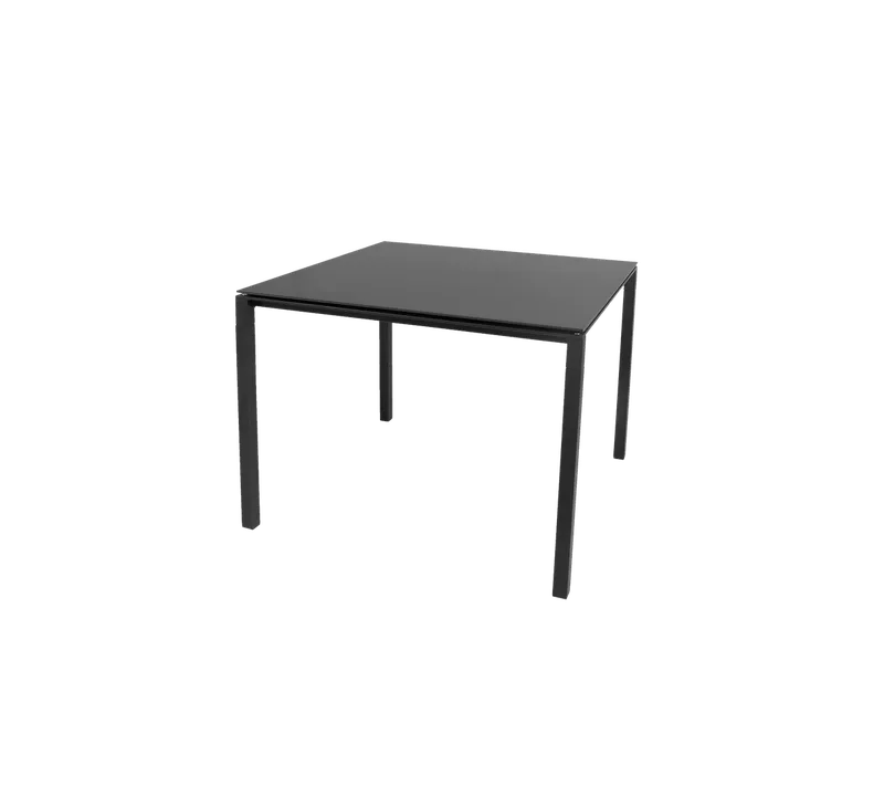 Pure dining table, 100x100 cm by Cane-line in Lava grey, aluminium, Nero black, ceramic – product photo