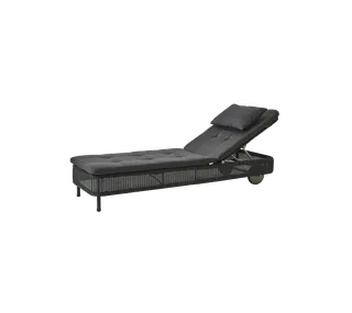 Presley sunbed by Cane-line in Black, small round Weave, Black, Natté w/QuickDry & Airflow – product photo 2 of 2