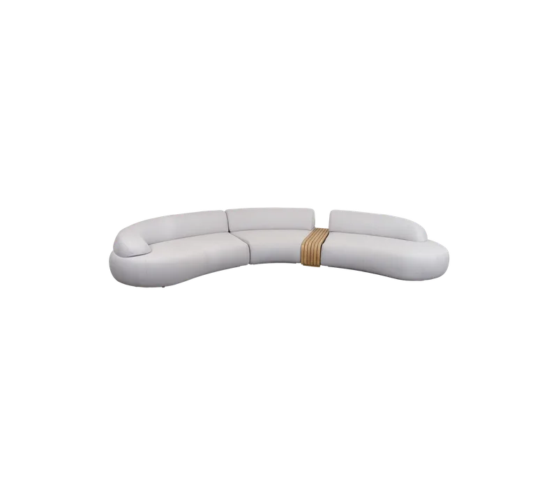 Mellow 5-seater sofa van Cane-line in Sand, AirTouch w/teak incl. QuickDry & Airflow – productfoto