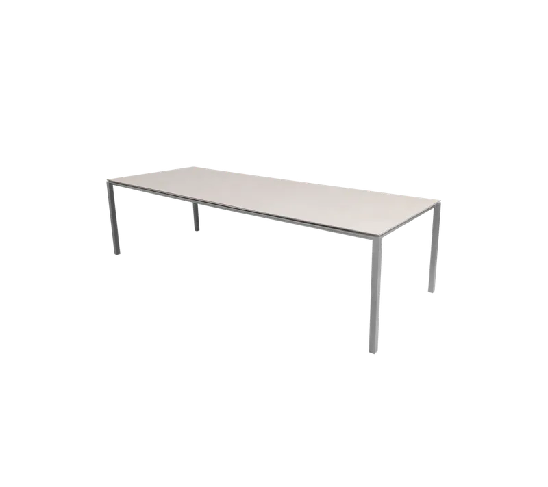Pure dining table, 280x100 cm van Cane-line in Light grey, aluminium, Toscana sand, ceramic – productfoto