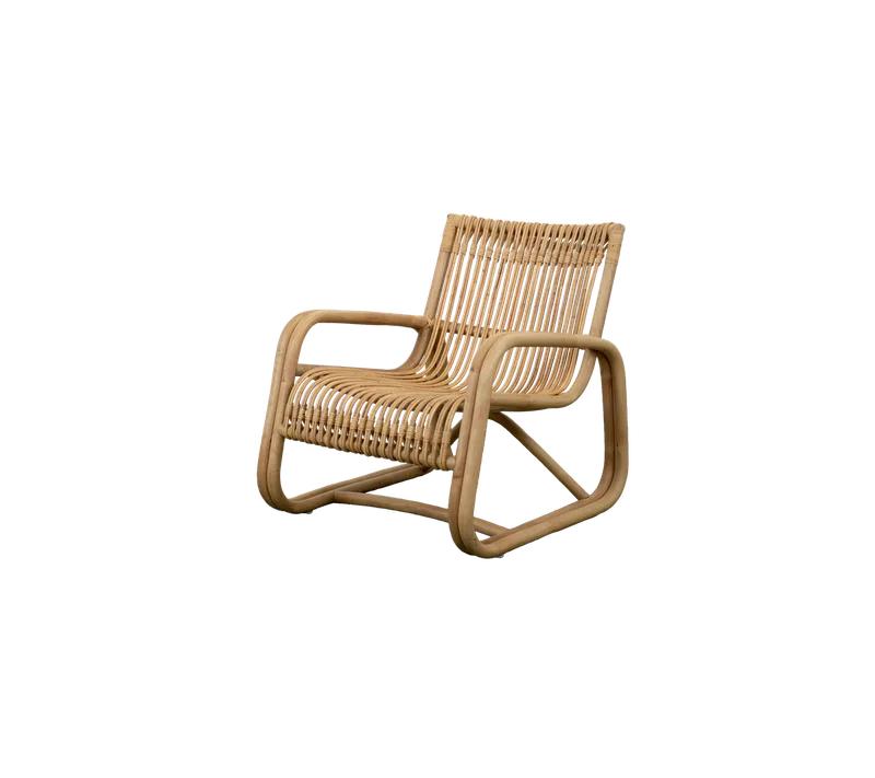 Curve lounge chair von Cane-line in Natural, semi polished round double sticks rattan – Produktfoto