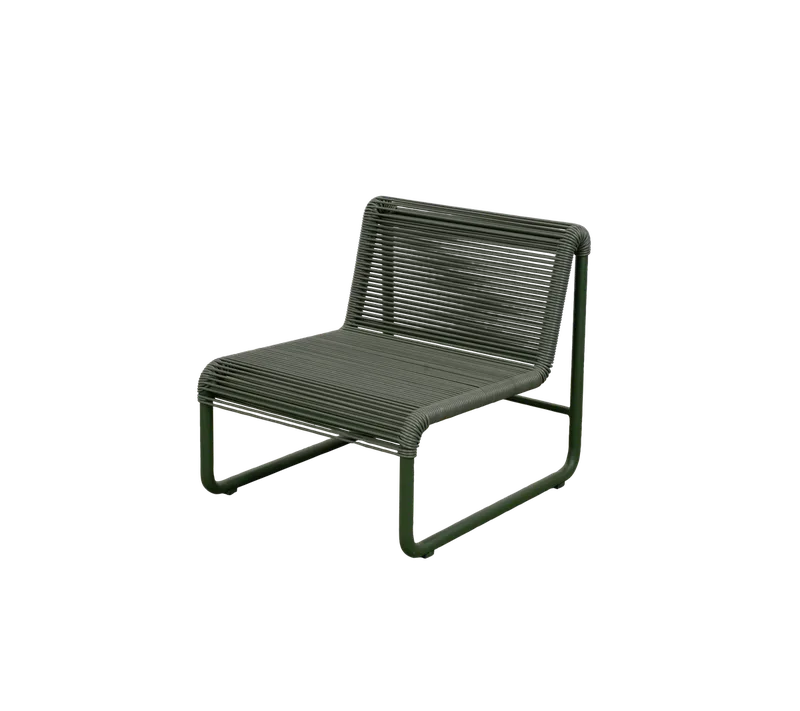 Al Dente lounge chair by Cane-line in Dark green small round core Weave w/dark green aluminium, None – product photo