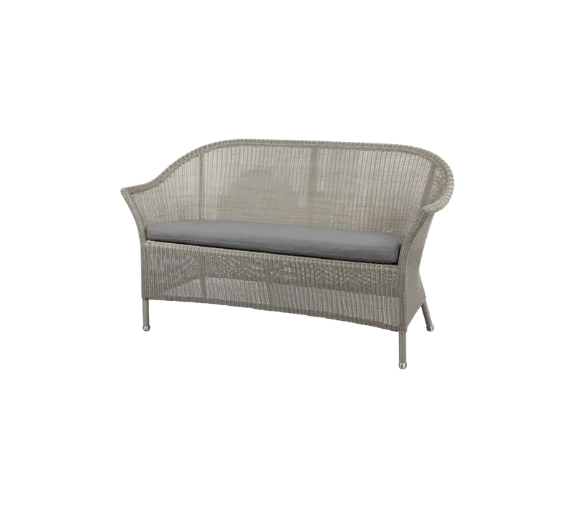 Lansing 2-seater sofa by Cane-line in Taupe, small round Weave, Grey, Natté, None – product photo