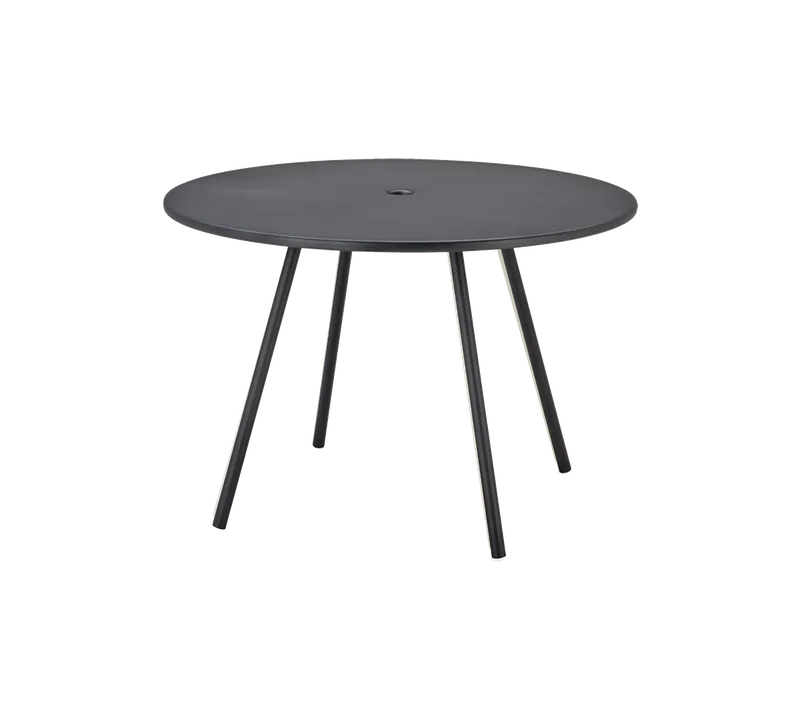 Area table, dia. 110 cm van Cane-line in Lava grey, aluminium – productfoto