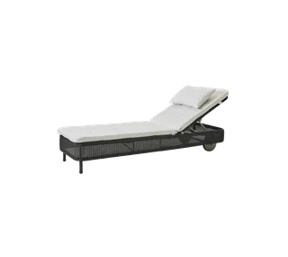 Presley sunbed by Cane-line in Black, small round Weave, White, Natté w/QuickDry & Airflow – product photo 2 of 2