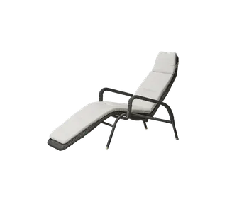 Sunrise sunchair de Cane-line en Graphite, small round Weave, White, Natté w/QuickDry & Airflow – photo du produit 2 sur 2