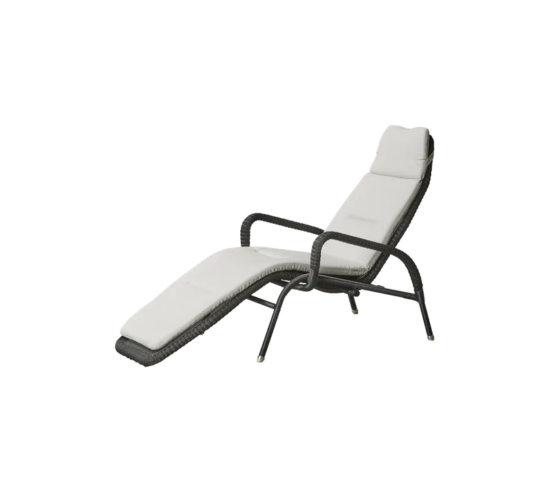 Sunrise sunchair de Cane-line en Graphite, small round Weave, White, Natté w/QuickDry & Airflow – photo du produit 2 sur 2