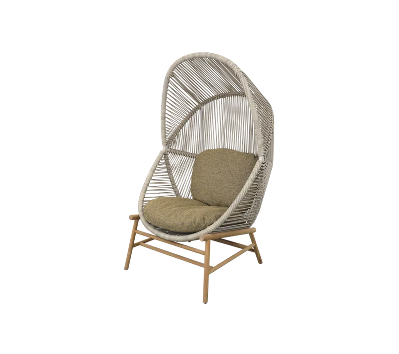 Hive chair von Cane-line in Sand, small round core Weave, Teak, Turmeric yellow, Rise w/QuickDry & Airflow – Produktfoto