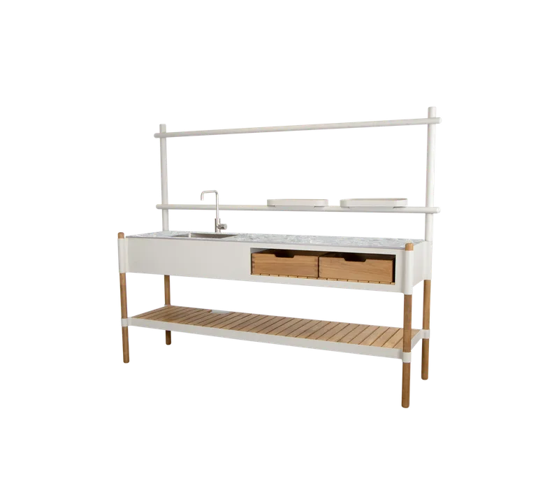 Sticks kitchen van Cane-line in Multi colour, ceramic, Sand, Aluminium, Teak 2 pcs – productfoto