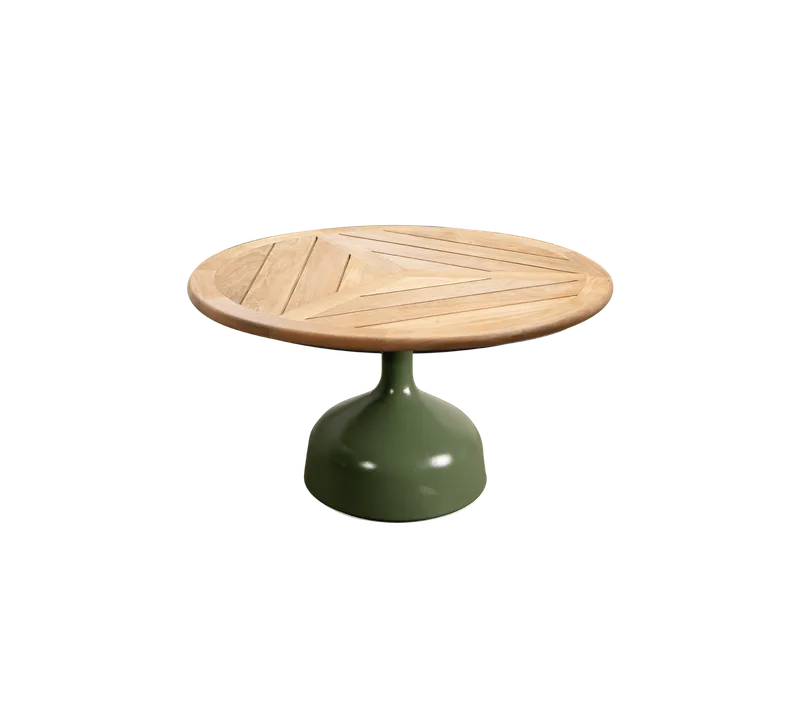 Glaze coffee table, large de Cane-line en Olive green, semi glossy aluminium, Teak, geometric 80 cm – photo du produit
