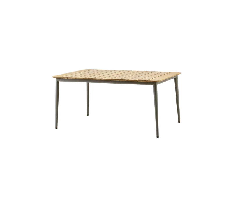 Core dining table, 160x90 cm van Cane-line in Taupe aluminium w/teak – productfoto