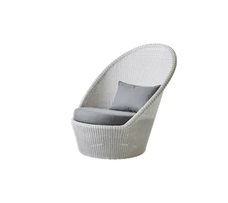 Kingston sunchair w/wheels by Cane-line in White grey, small round Weave, Grey, Natté w/QuickDry & Airflow – product photo 2 of 2