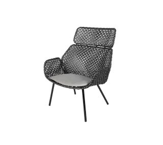 Vibe highback chair, Cushion by Cane-line in Light grey, Natté – product photo 1 of 2