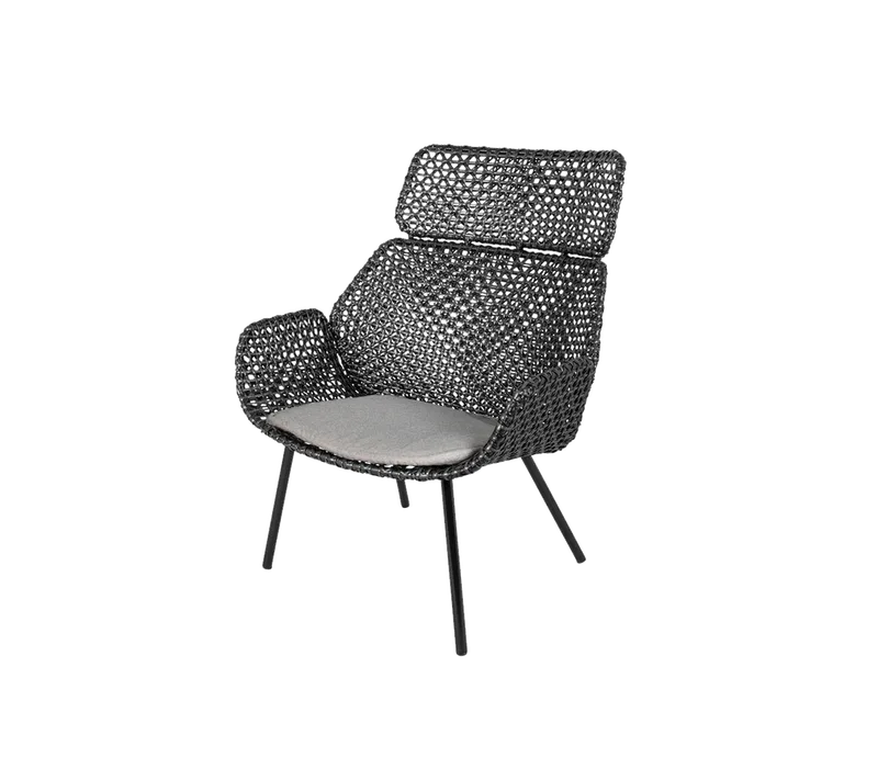 Vibe highback chair, Cushion by Cane-line in Light grey, Natté – product photo 1 of 2