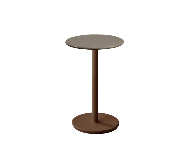 Go café table dia. 45 cm by Cane-line in Desert red, aluminium, Taupe, semi glossy aluminium – product photo