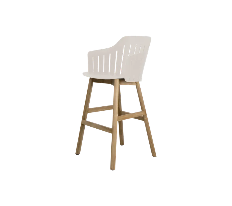 Choice bar chair by Cane-line in Sand, polypropylene, up to 98% recycled, Teak – product photo 2 of 2