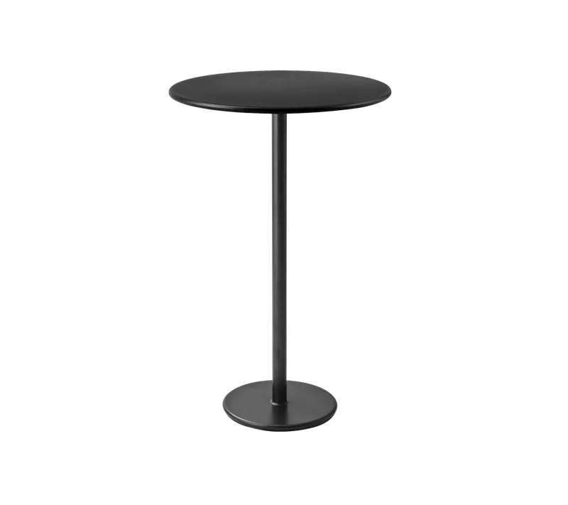 Go bar table dia. 80 cm de Cane-line en Lava grey, aluminium, Lava grey, aluminium – photo du produit