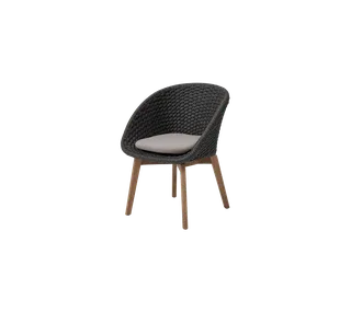 Peacock chair by Cane-line in Dark grey, medium flat Soft Rope w/teak, Sand, Natté – product photo 2 of 2