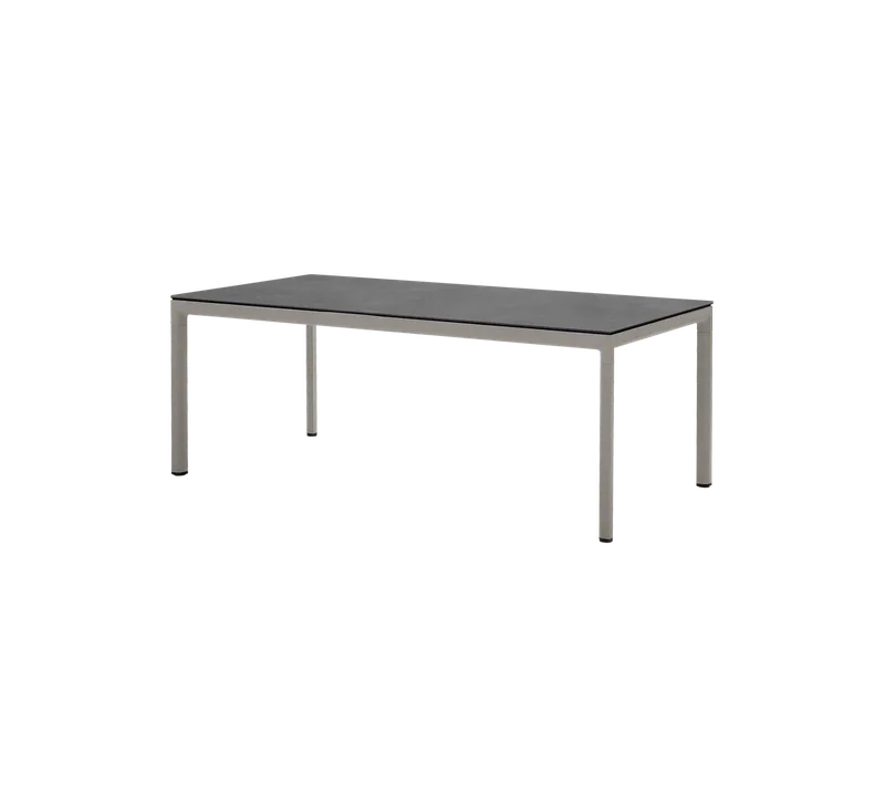 Drop dining table by Cane-line in Taupe, aluminium, Fossil black, ceramic – product photo