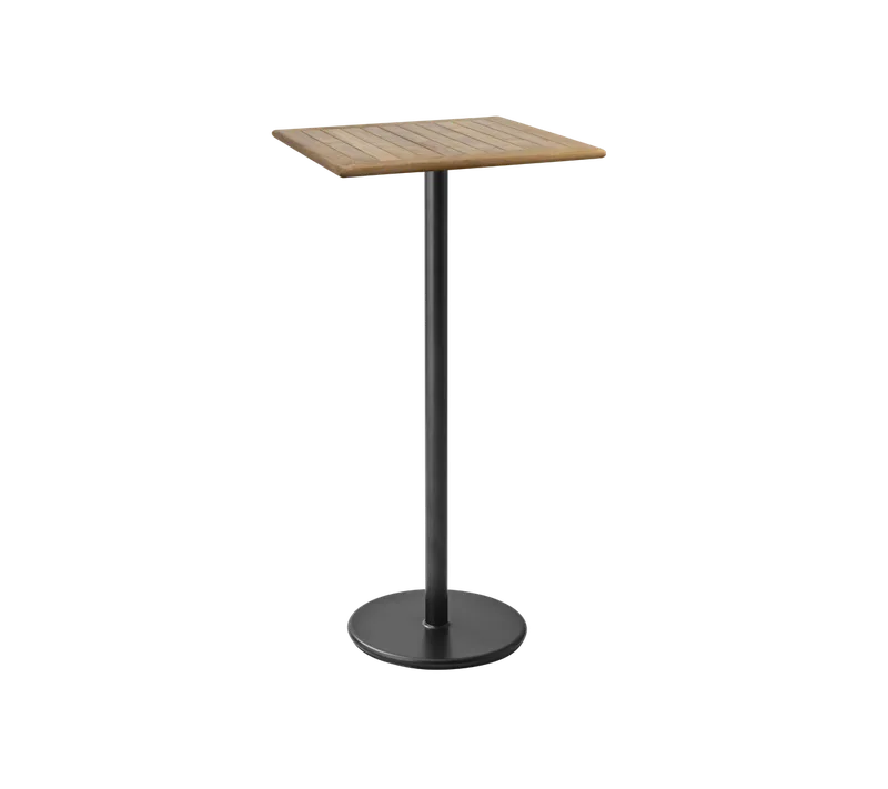Go bar table 72x72 cm de Cane-line en Lava grey, aluminium, Teak w/rounded corners – photo du produit
