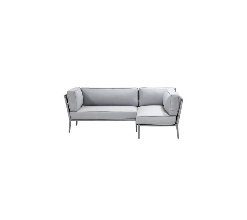 Conic compact 2-module corner sofa van Cane-line in Light grey, AirTouch w/QuickDry & Airflow – productfoto