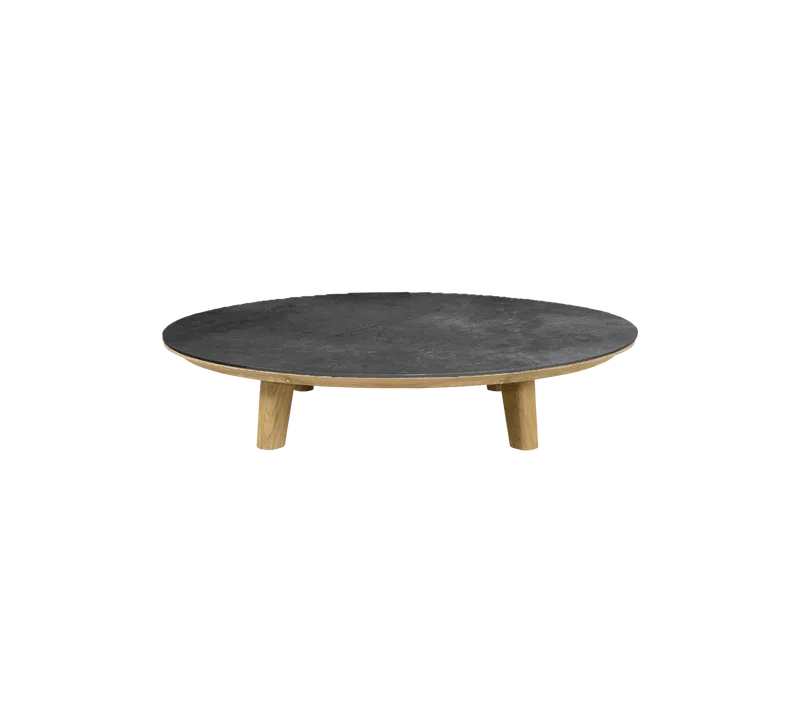 Aspect coffee table, dia. 144 cm by Cane-line in Teak, Fossil black, ceramic – product photo