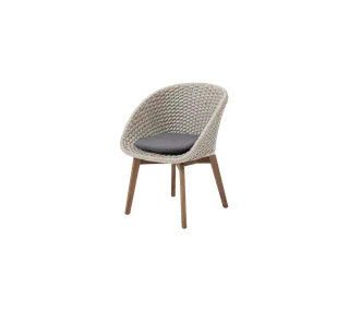 Peacock chair by Cane-line in Sand, medium flat Soft Rope w/teak, Grey, Natté – product photo 2 of 2