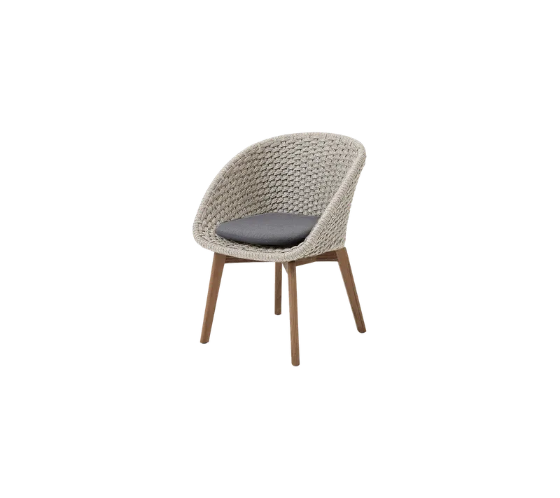Peacock chair by Cane-line in Sand, medium flat Soft Rope w/teak, Grey, Natté – product photo 2 of 2