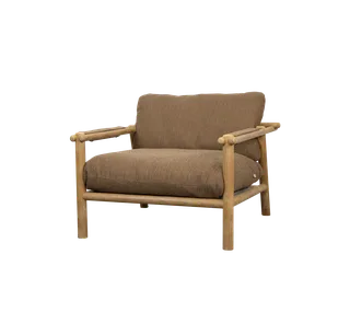 Sticks lounge chair, Cushion set van Cane-line in Turmeric yellow, Rise w/QuickDry & Airflow – productfoto 1 van 2