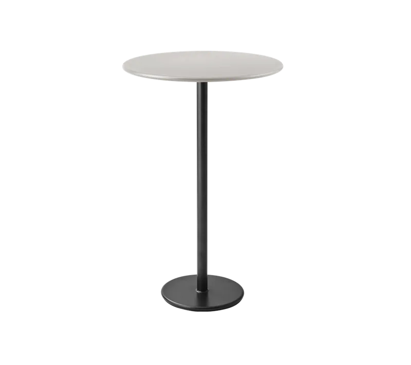 Go bar table dia. 80 cm by Cane-line in Lava grey, aluminium, Sand, Aluminium – product photo