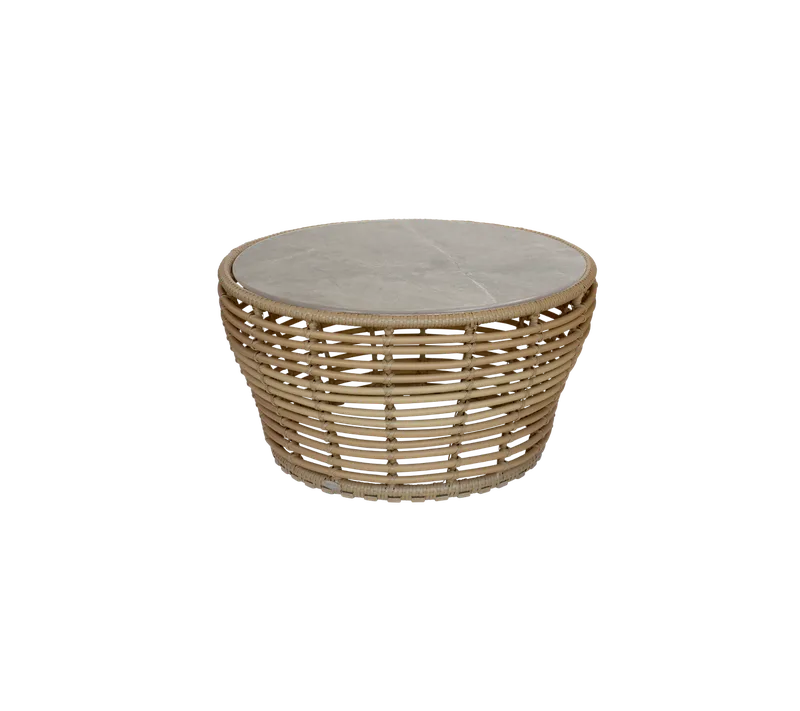 Basket coffee table, medium de Cane-line en Natural, braid Weave, Taupe, Ceramic – photo du produit