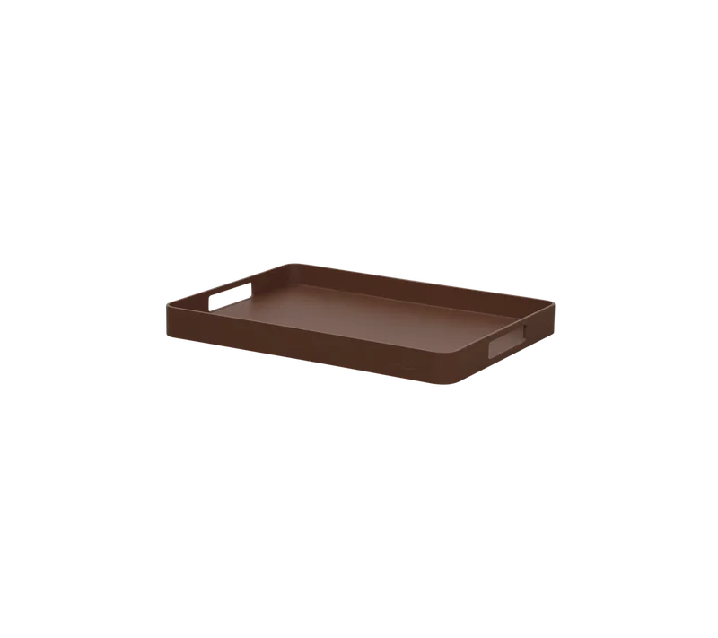 Club tray rect. medium van Cane-line in Desert red, aluminium – productfoto