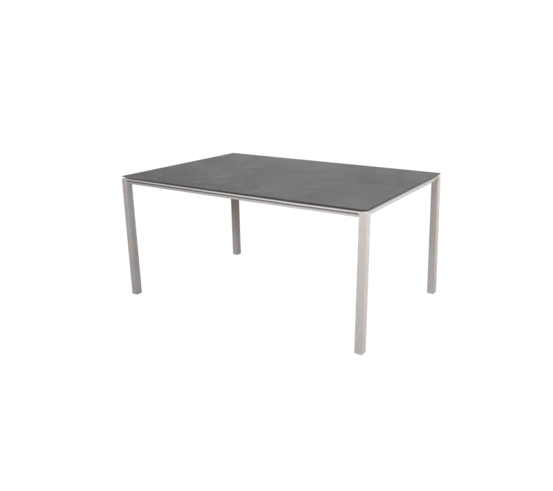 Pure dining table, 150x90 cm by Cane-line in Sand, Aluminium, Fossil black, ceramic – product photo