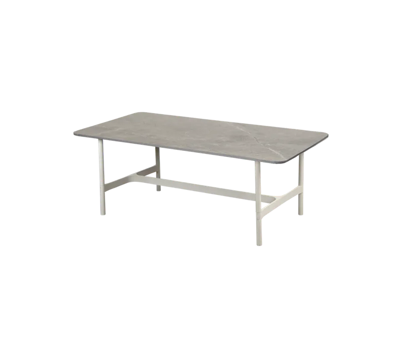 Twist coffee table, rectangular by Cane-line in Sand, Aluminium, Taupe, Ceramic w/rounded corners – product photo