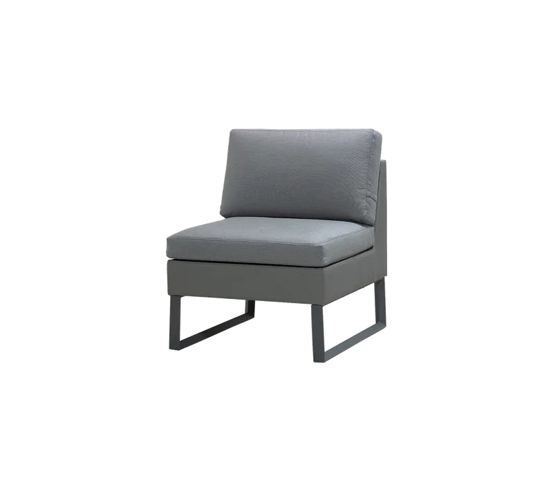 Flex single seater module van Cane-line in Grey, Tex incl. grey, Natté w/QuickDry & Airflow – productfoto