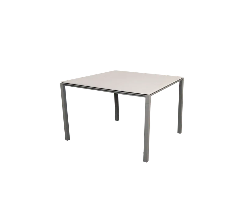 Pure dining table, 100x100 cm by Cane-line in Taupe, aluminium, Toscana sand, ceramic – product photo