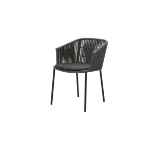 Moments chair, stackable de Cane-line en Dark grey, string open Soft Rope, Black, Natté – photo du produit 2 sur 2