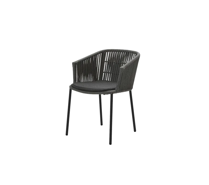 Moments chair, stackable de Cane-line en Dark grey, string open Soft Rope, Black, Natté – photo du produit 2 sur 2