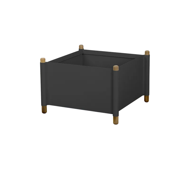 Sticks planter by Cane-line in Teak w/lava grey aluminium – product photo
