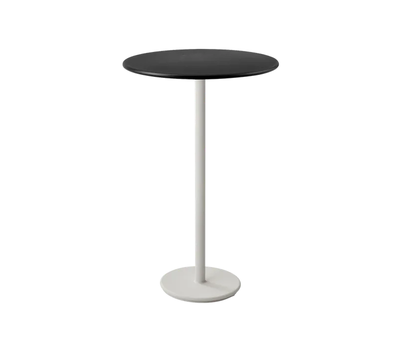 Go bar table dia. 80 cm by Cane-line in Sand, Aluminium, Lava grey, aluminium – product photo