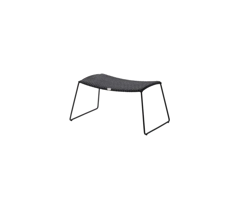 Breeze footstool van Cane-line in Black, small round Weave – productfoto