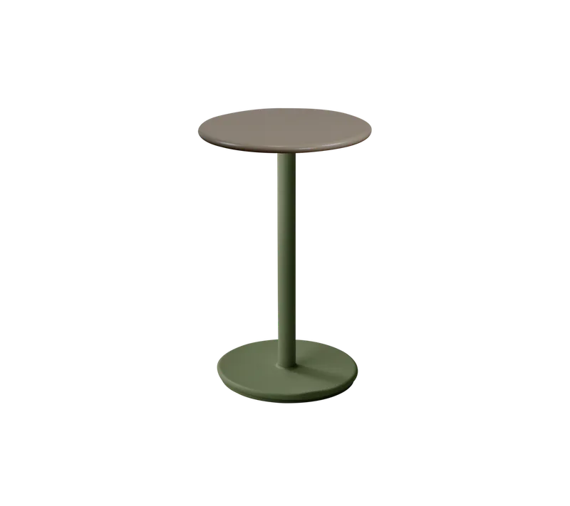 Go café table dia. 45 cm von Cane-line in Dark green, aluminium, Taupe, semi glossy aluminium – Produktfoto