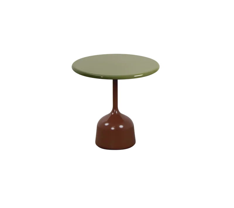 Glaze coffee table, small van Cane-line in Desert red, semi glossy aluminium, Green, lava stone glazed – productfoto