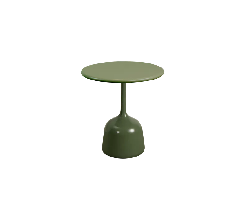 Glaze coffee table, small by Cane-line in Olive green, semi glossy aluminium, Olive green, semi glossy aluminium – product photo