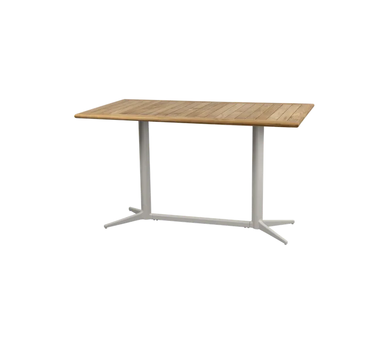 Drop café table by Cane-line in Sand, Aluminium, Teak w/rounded corners – product photo
