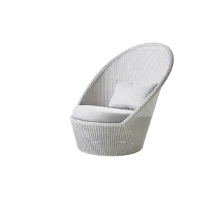 Kingston sunchair w/wheels by Cane-line in White grey, small round Weave, Light grey, Natté w/QuickDry & Airflow – product photo 2 of 2
